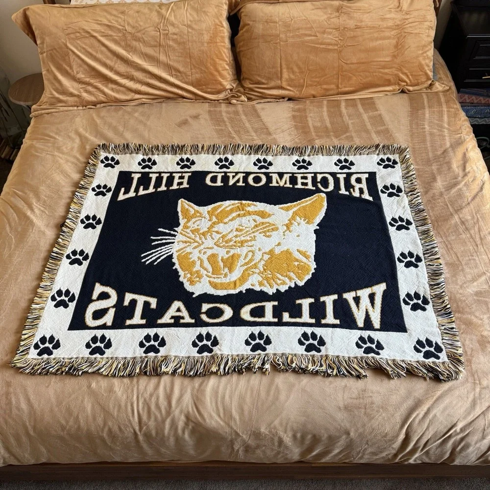 Richmond Hill Wildcats Throw Blanket Tapestry 38 x 50 High School Football